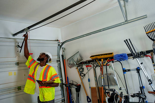 Professional Garage Door technician working in Newark, TX